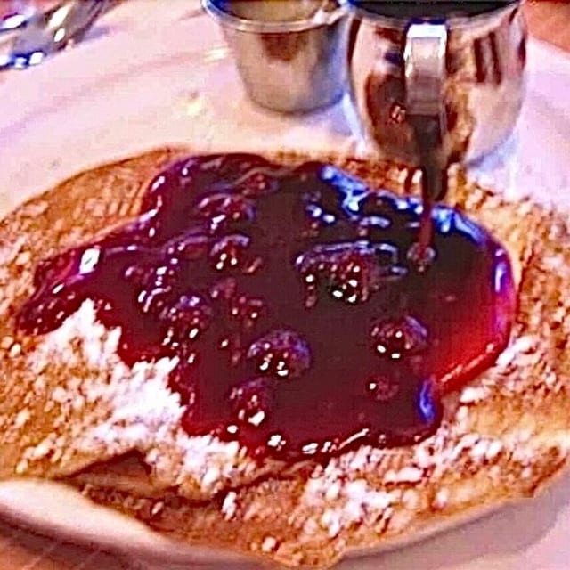 Swedish Pancakes with fresh Lingonberries.