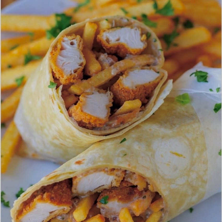 Big Daddys Crunch Ranch Wrap + French Fries.