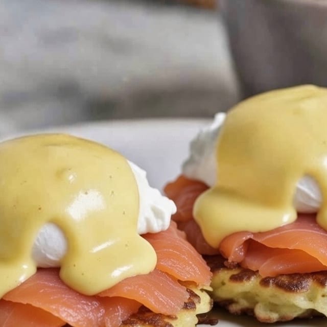 Potato Bennie with Smoked Salmon.